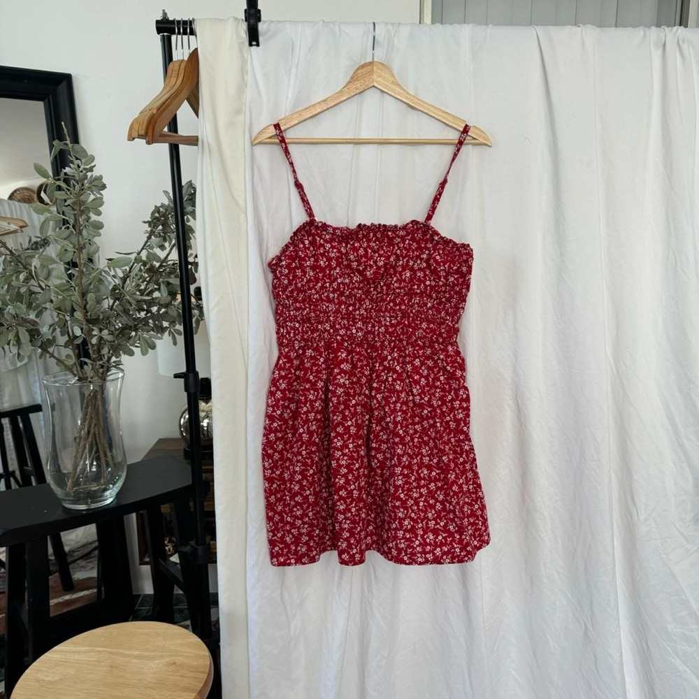 Wild Fable 🌹🌷💋 womens red floral mini sundress - size medium - Picture 5 of 8